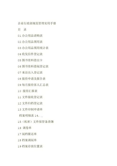行政表格大全