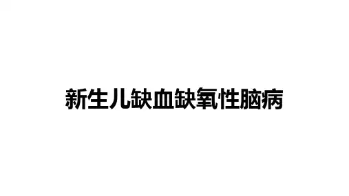 新生儿缺氧缺血性脑病PPT课件