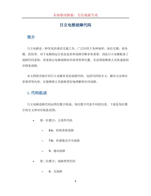 日立电梯故障代码(1)
