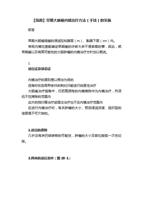 【指南】早期大肠癌内镜治疗方法（手技）的实施