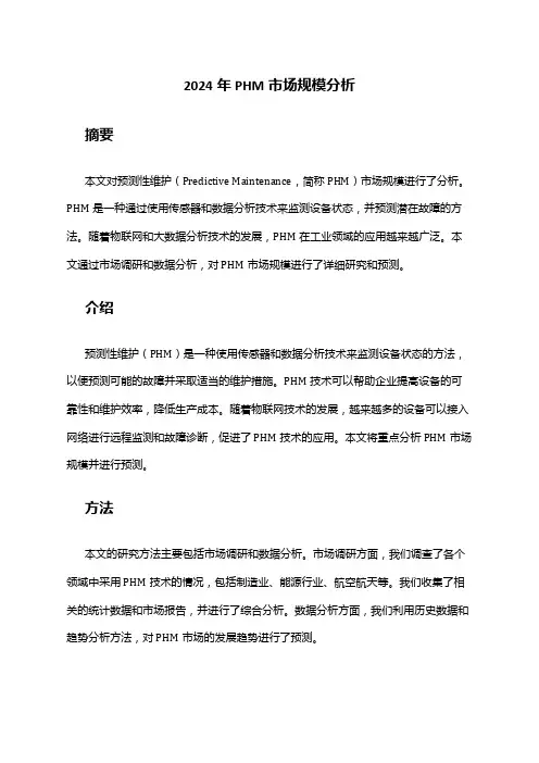 2024年PHM市场规模分析