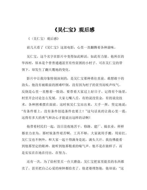 《吴仁宝》观后感