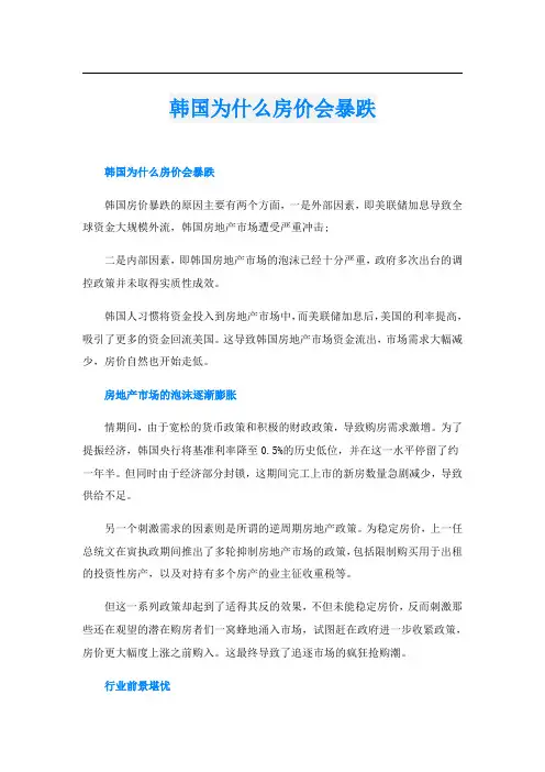 韩国为什么房价会暴跌