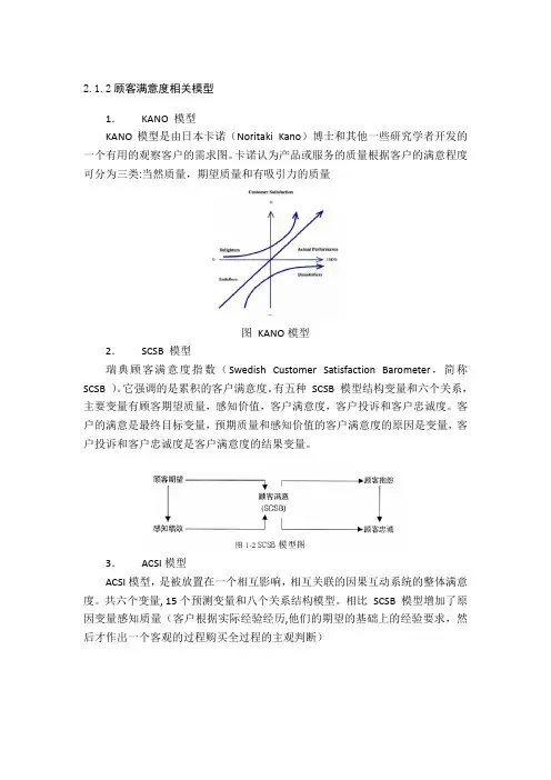 顾客满意相关模型