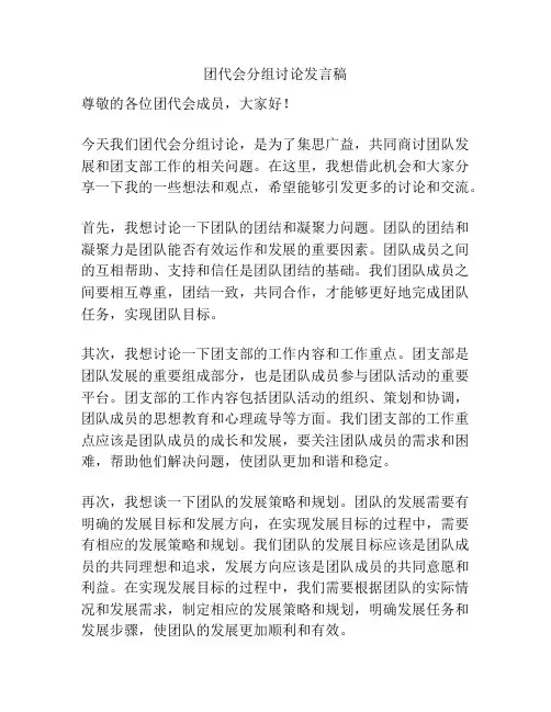 团代会分组讨论发言稿