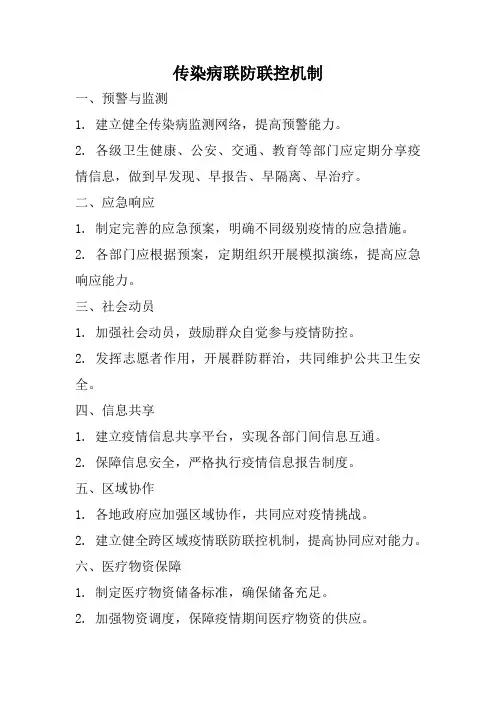 传染病联防联控机制