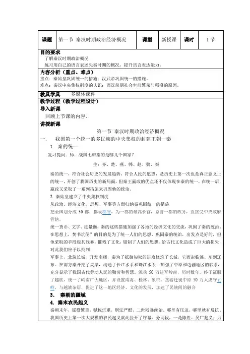 秦汉时期政治经济概况