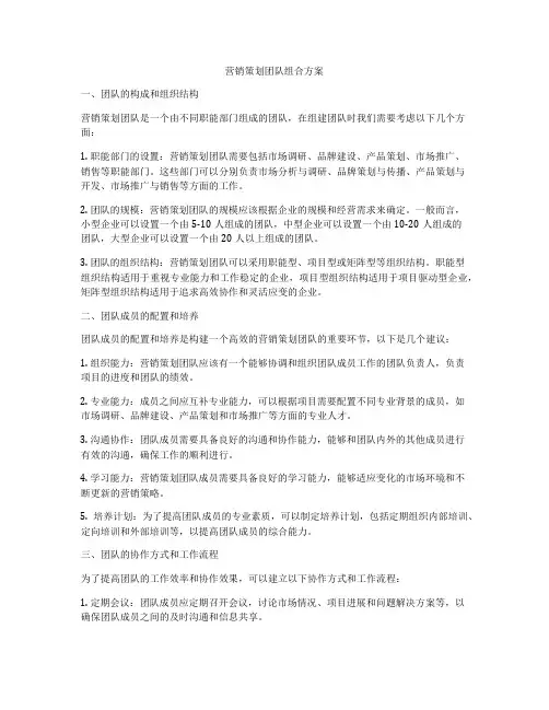 营销策划团队组合方案