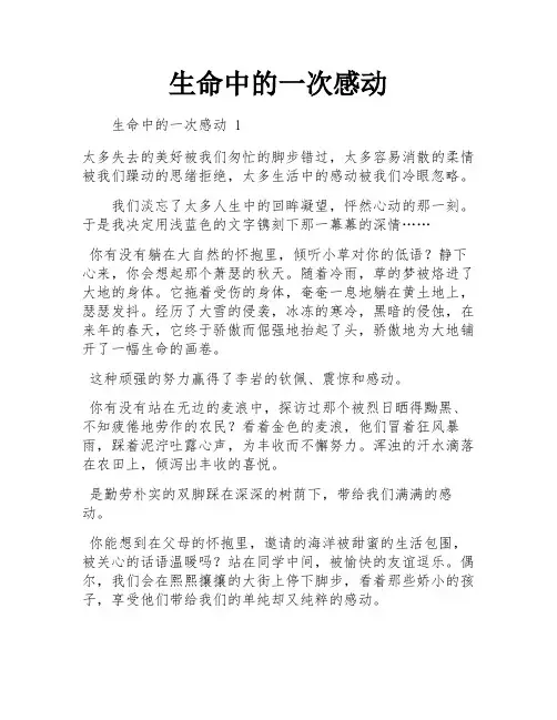 生命中的一次感动