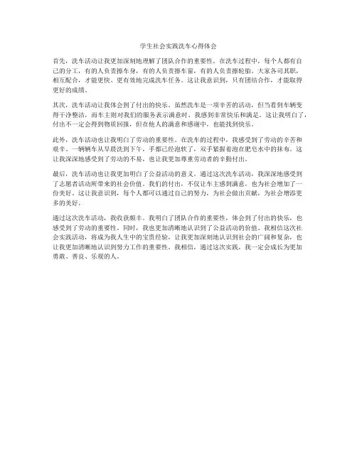 学生社会实践洗车心得体会