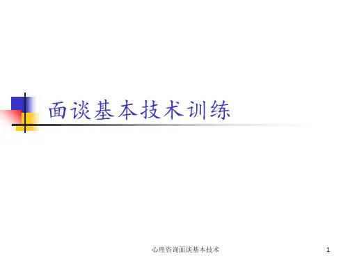 心理咨询面谈基本技术 ppt课件
