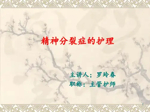 精神分裂症的护理PPT课件