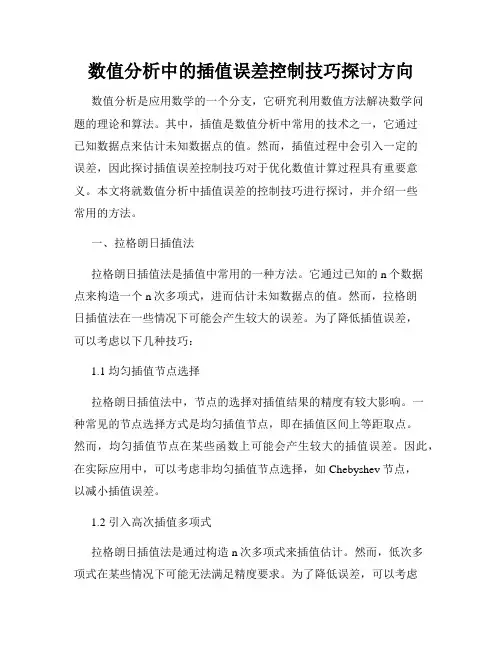 数值分析中的插值误差控制技巧探讨方向