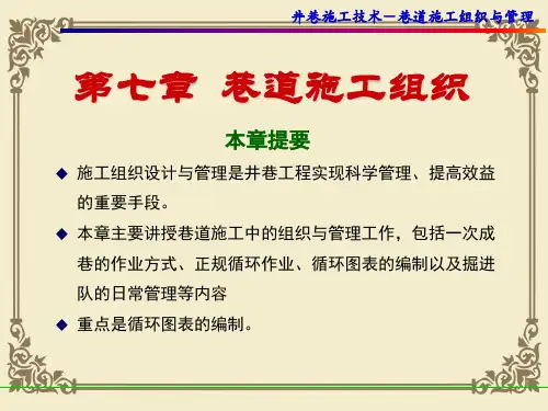 井巷施工技术——巷道施工组织ppt课件