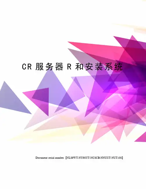CR服务器R和安装系统