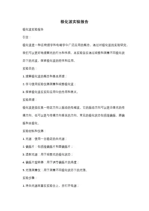 极化波实验报告