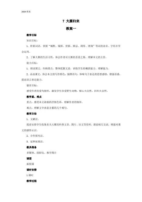 7 大雁归来 教