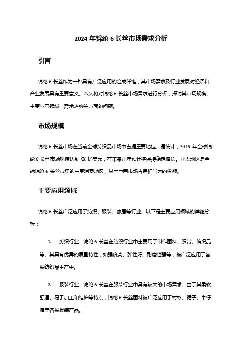 2024年锦纶6长丝市场需求分析
