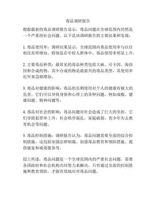 毒品调研报告