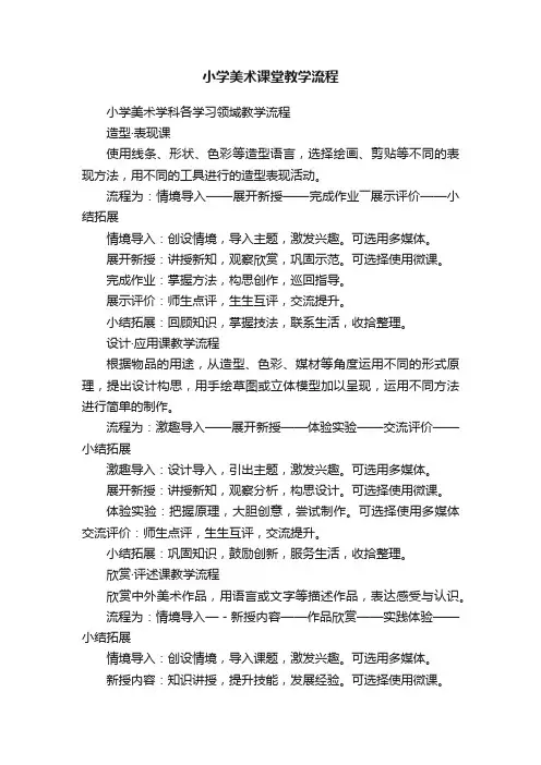 小学美术课堂教学流程