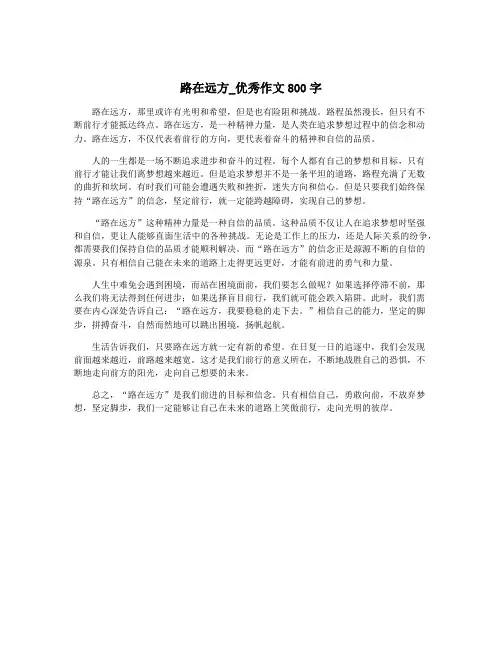 路在远方_优秀作文800字