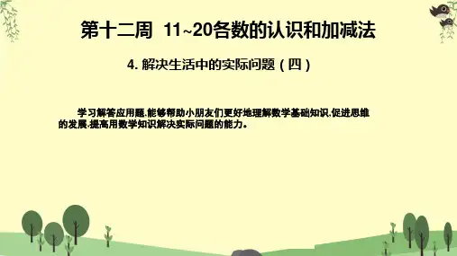 11~20各数的认识解决生活中的实际问题(四)(课件)--一年级数学上册人教版