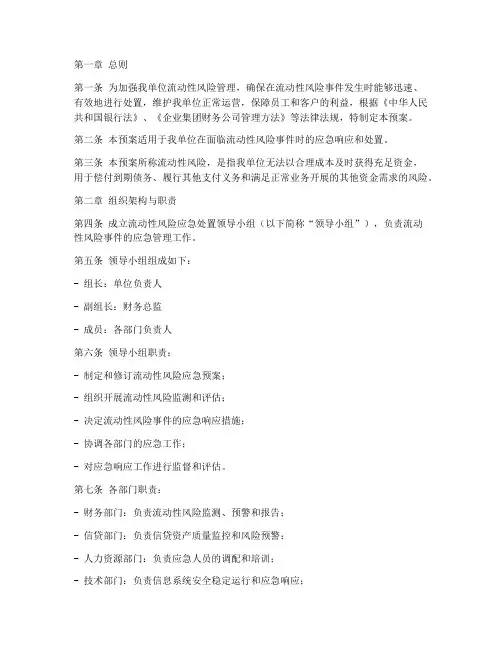 流动风险应急预案
