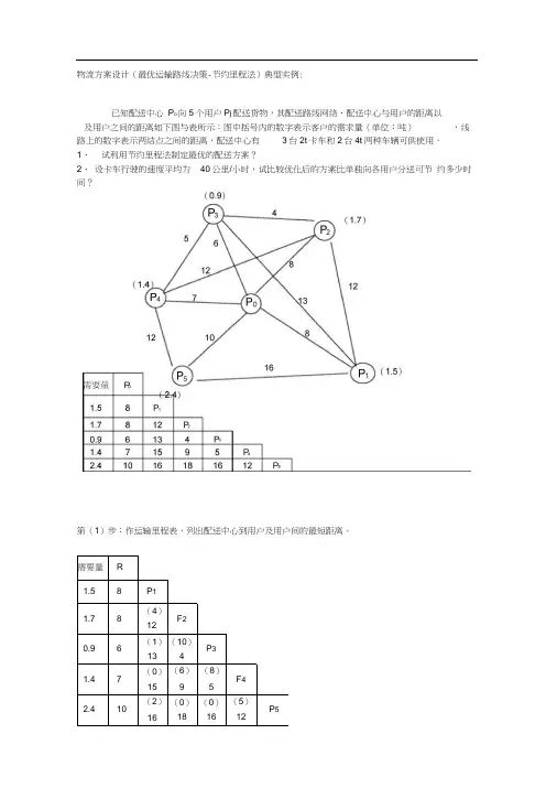 节约里程法典型实例