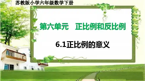 苏教版小学六年级数学下册6.1《正比例的意义》PPT课件