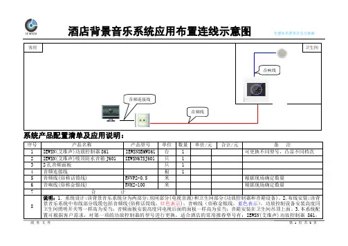 酒店背景音乐系统应用布线连线示意图