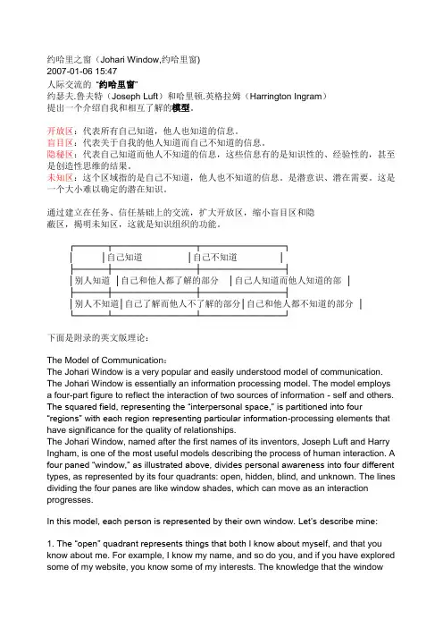 谈判的约哈里之窗
