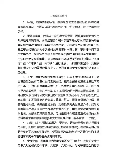 文献综述的结构_论文格式_