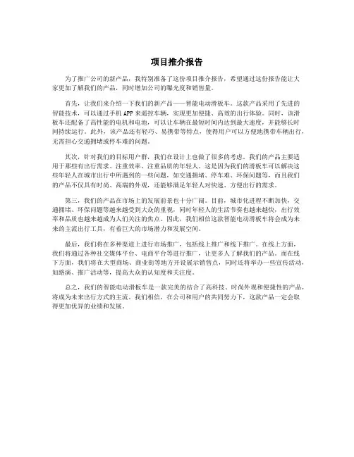 项目推介报告