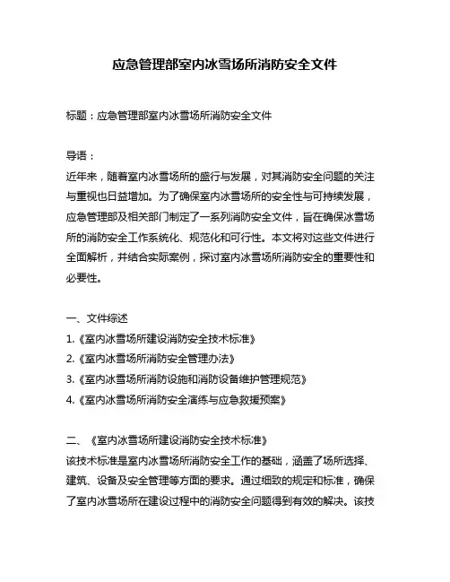 应急管理部室内冰雪场所消防安全文件