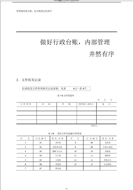 行政管理台账