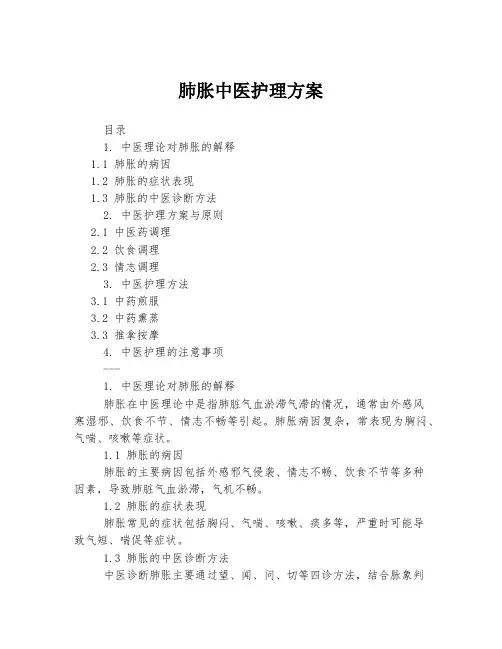 肺胀中医护理方案