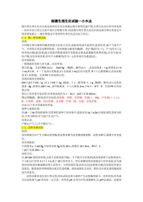 细菌生理生化实验