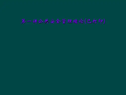 第一讲公共安全管理绪论(已打印)