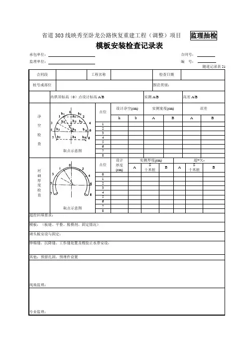 21 模板安装检查记录表