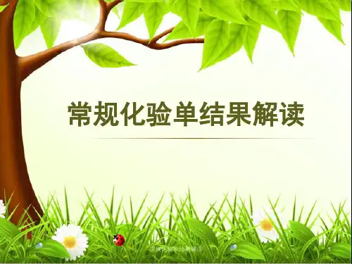 常规化验单结果解读课件
