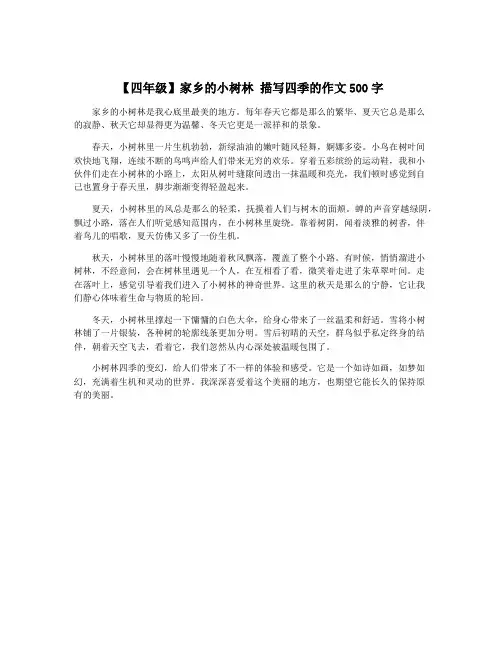 【四年级】家乡的小树林 描写四季的作文500字