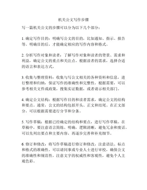 机关公文写作步骤