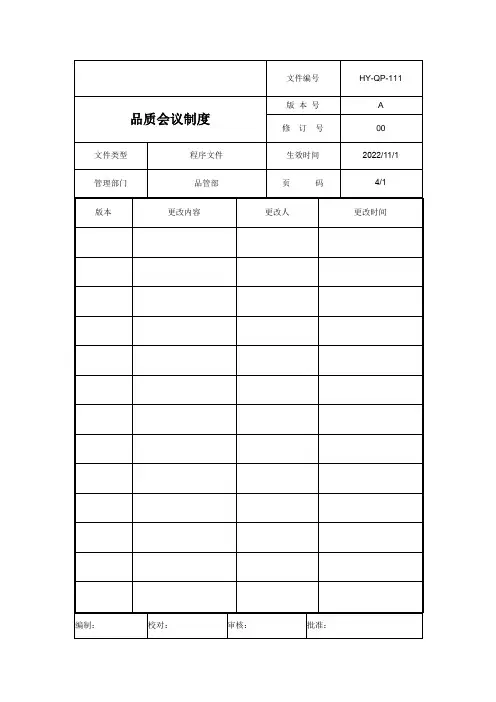 品质会议制度