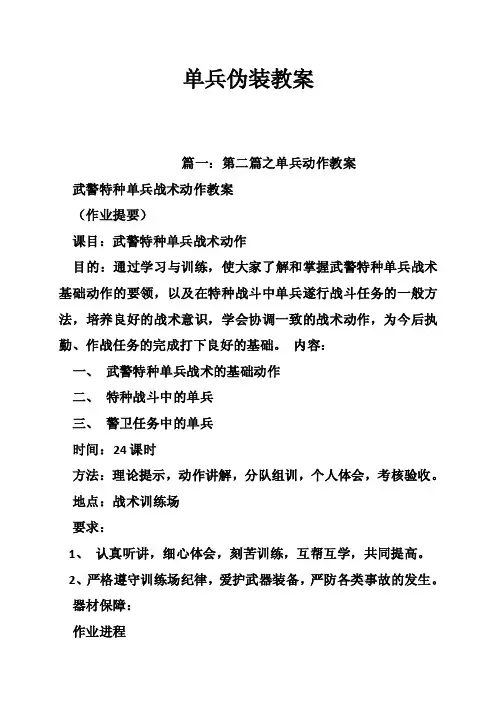 单兵伪装教案