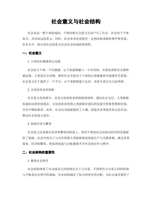 社会意义与社会结构