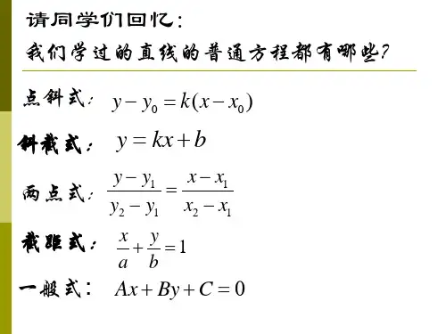 直线的参数方程用ppt课件