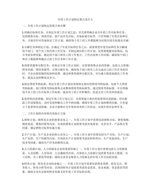年度工作计划制定要点是什么
