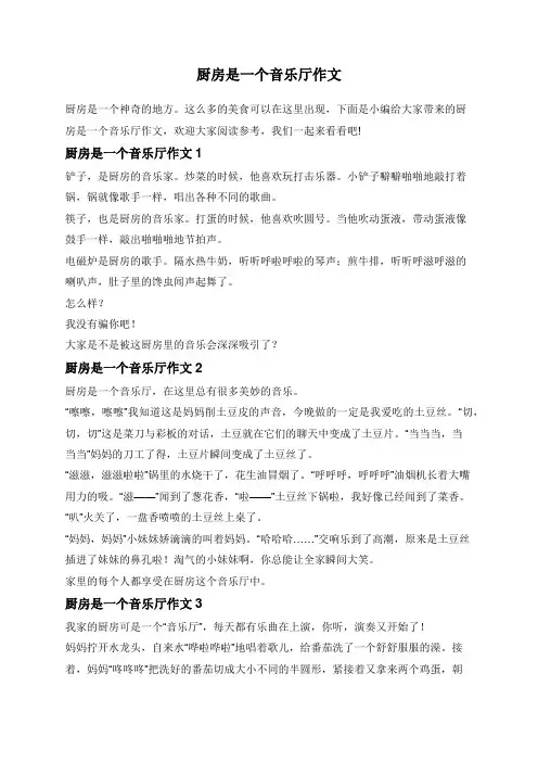 厨房是一个音乐厅作文