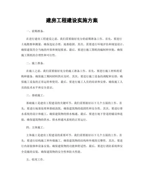 建房工程建设实施方案