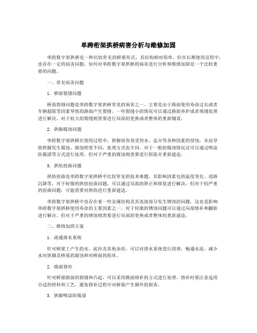 单跨桁架拱桥病害分析与维修加固